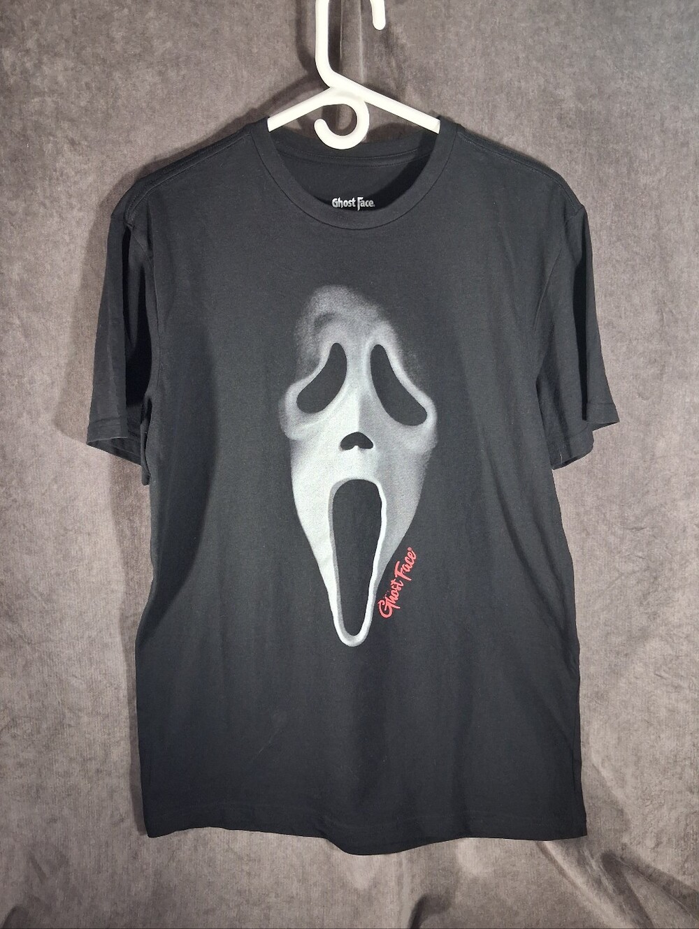 Scream Movie Franchise Ghost Face Horror Mask Black Graphic Tee VG+ M